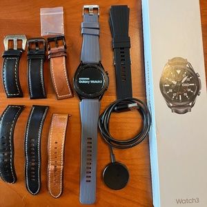 Samsung Galaxy Watch3 Watch 3 45mm Mystic Black w/extra bands